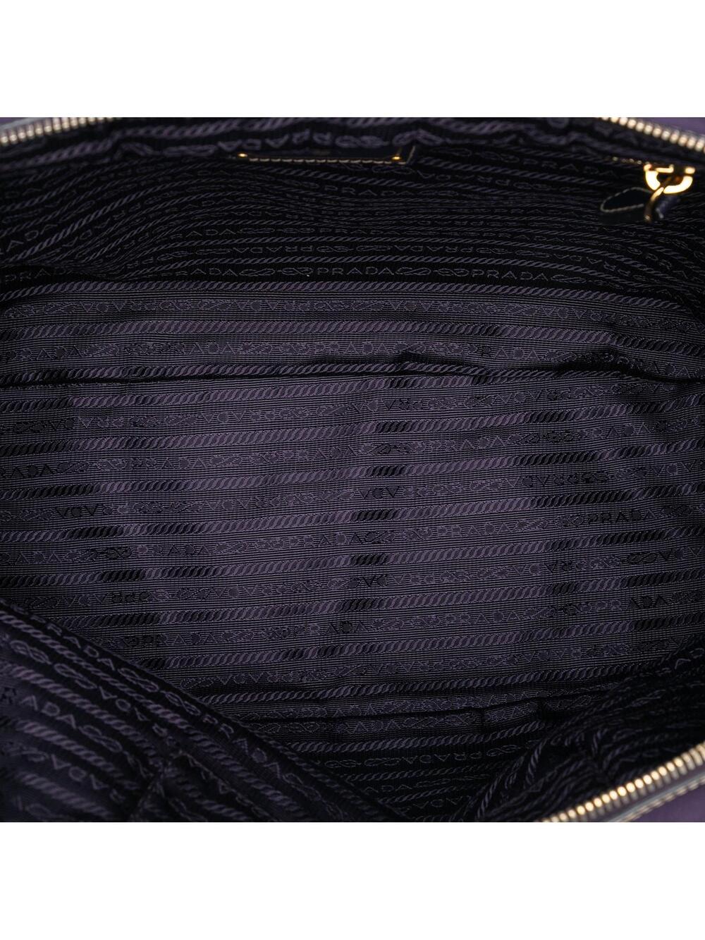 Prada Saffiano Trimmed Tessuto Satchel #314563P44B - Picture 4 of 6